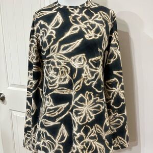 Floral Black and Cream Women's Blouse